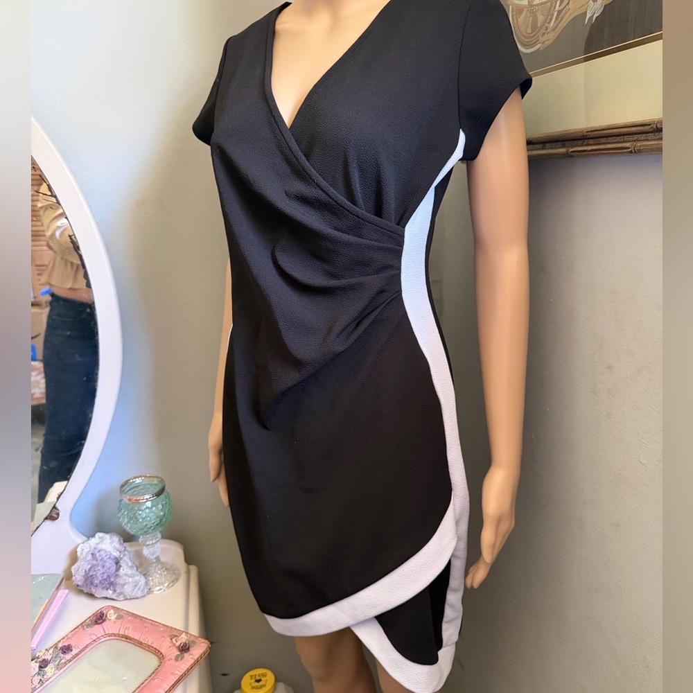 Almost Famous Black and White Asymmetrical Dress